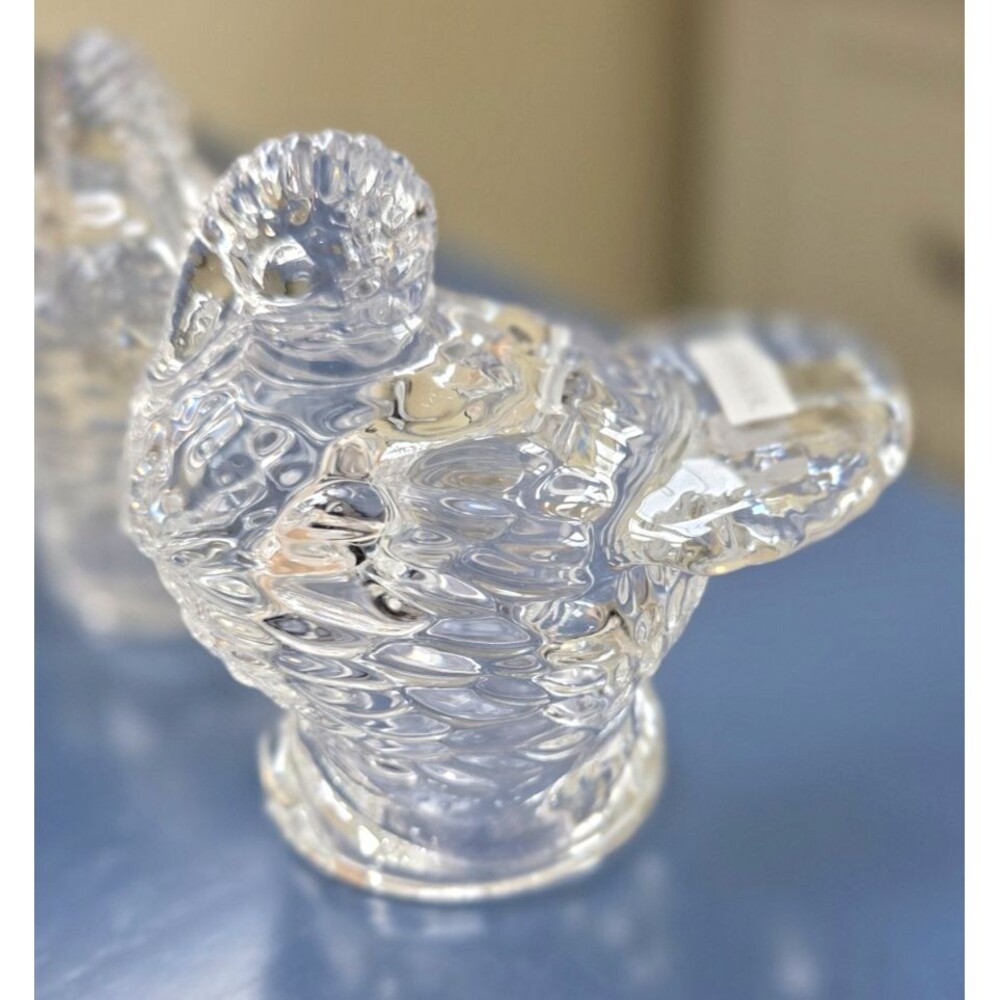 Lead Crystal Turkey Salt & Pepper Set #29801 Godinger Shannon New